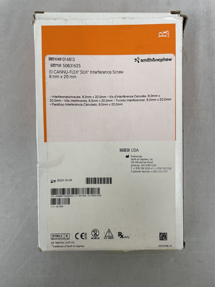 14813 - SMITH & NEPHEW - Cannu-Flex Silk Interference Screw 8mm x 20mm, (BX/1) - ( Expiry Date: 2024-10-04 )
