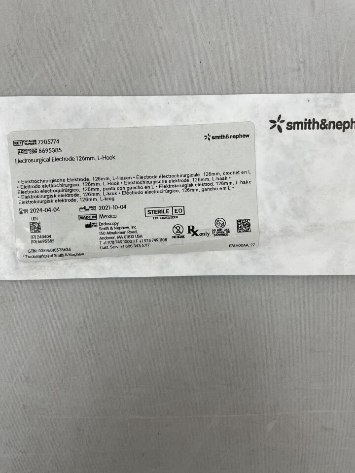 7205774 - SMITH & NEPHEW - Electrosurgical Electrode, 90 ° L-Hook Tip, (EA)