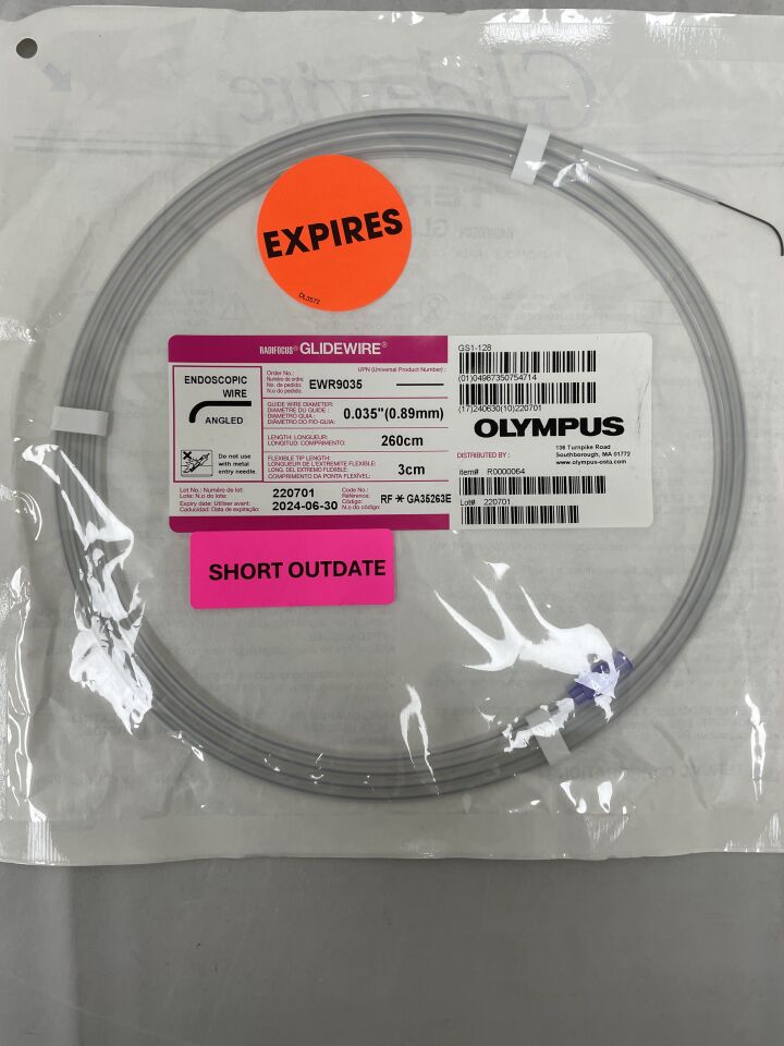 EWR9035 - TERUMO - Radifocus Glidewire - Angled, Endoscopic Wire - .035" x 260cm x 3cm, (EA) - ( Expiry Date: 2024-06-30 )