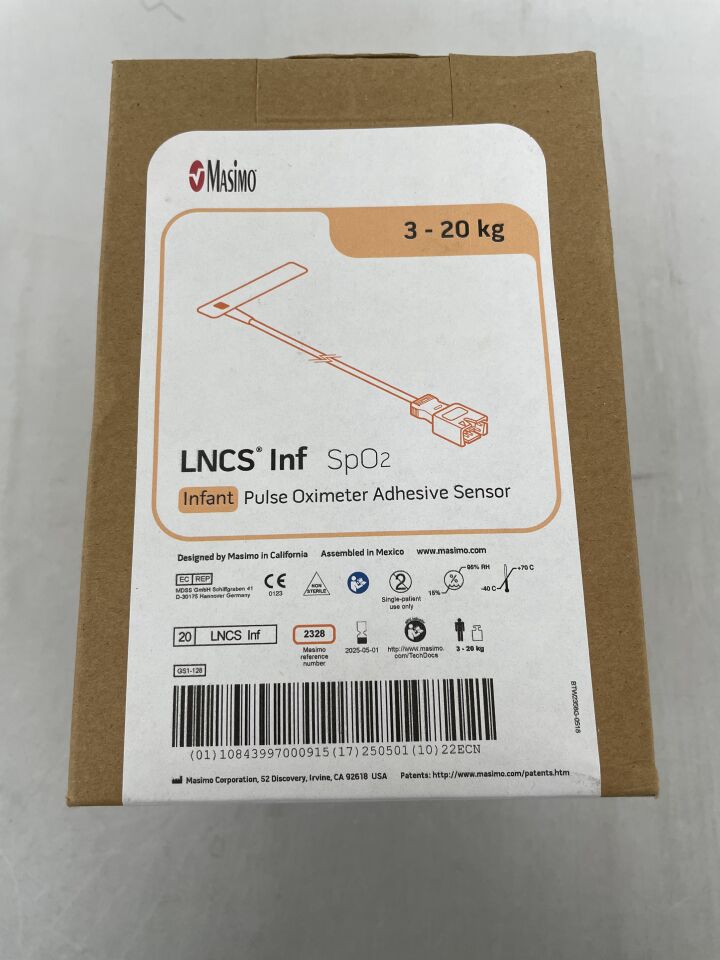 2328 - MASIMO - MasimoSET LNCS Inf Infant Pulse Oximeter Adhesive Sensor , ( BX/20 ) - ( Expiry Date : 2025-05-01 )