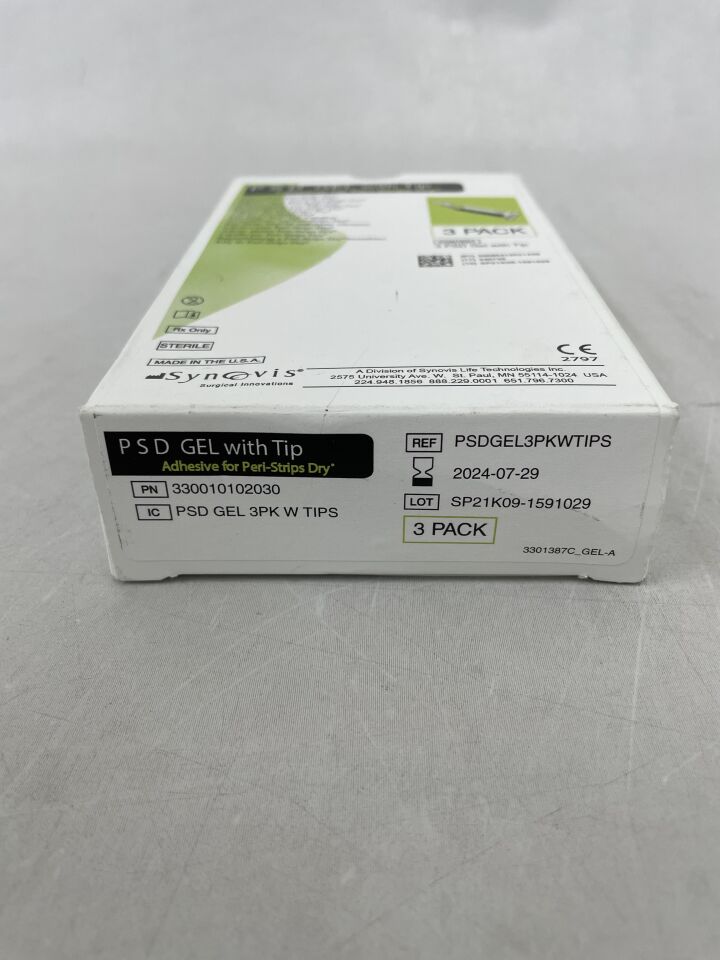 PSDGEL3PKWTIPS - SYNOVIS - PSD GEL Adhesive for Peri-Strip Dry, PSD Gel w/Tip, (BX/3) - ( Expiry Date: 2024-07-29 )