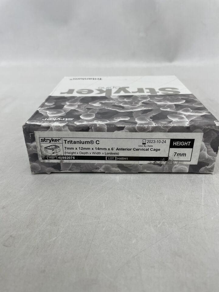 48982076 - STRYKER - Tritanium C Anterior Cervical Cage 7mm x 12mm x 14mm x 6 Degrees, (BX/1) - ( Expiry Date: 2023-10-24 )