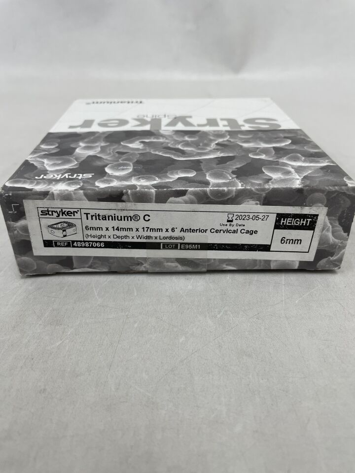 48987066 - STRYKER - Tritanium C Anterior Cervical Cage 6mm x 14mm x 17mm x 6 Degrees, (BX/1) - ( Expiry Date: 2023-05-27 )