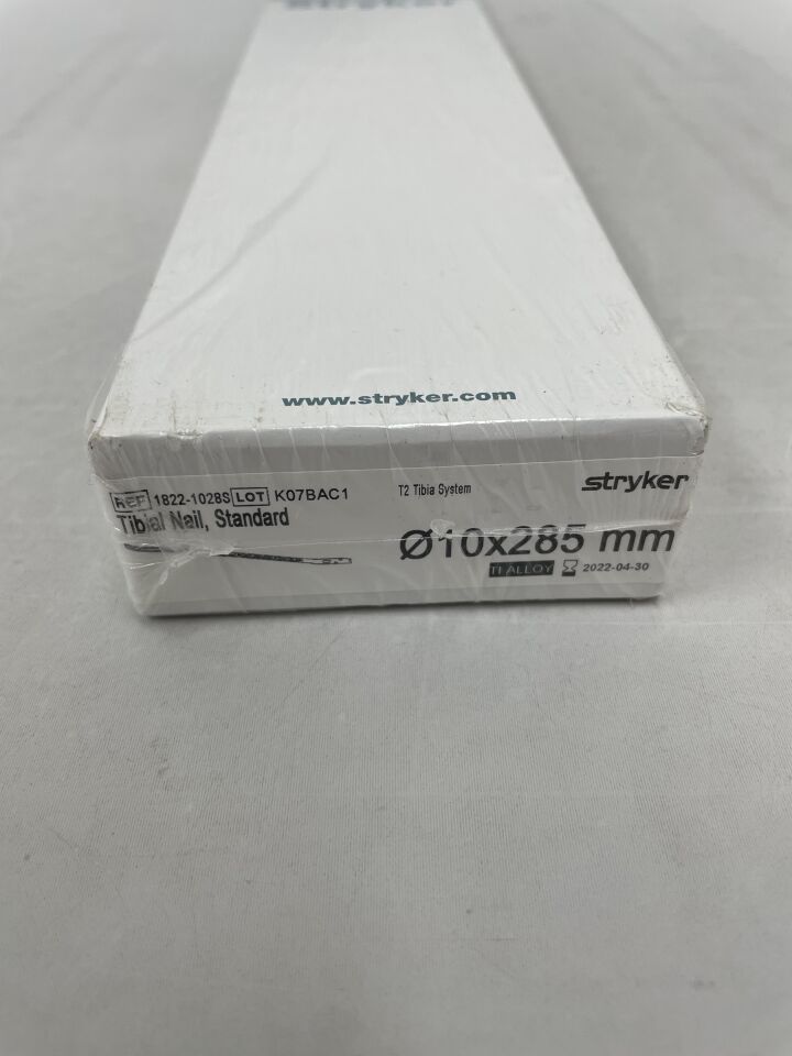 1822-1028S - STRYKER - T2 Titanium Tibial Nail, Standard: 10mm x 285mm, (BX/1) - ( Expiry Date: 2022-04-30 )