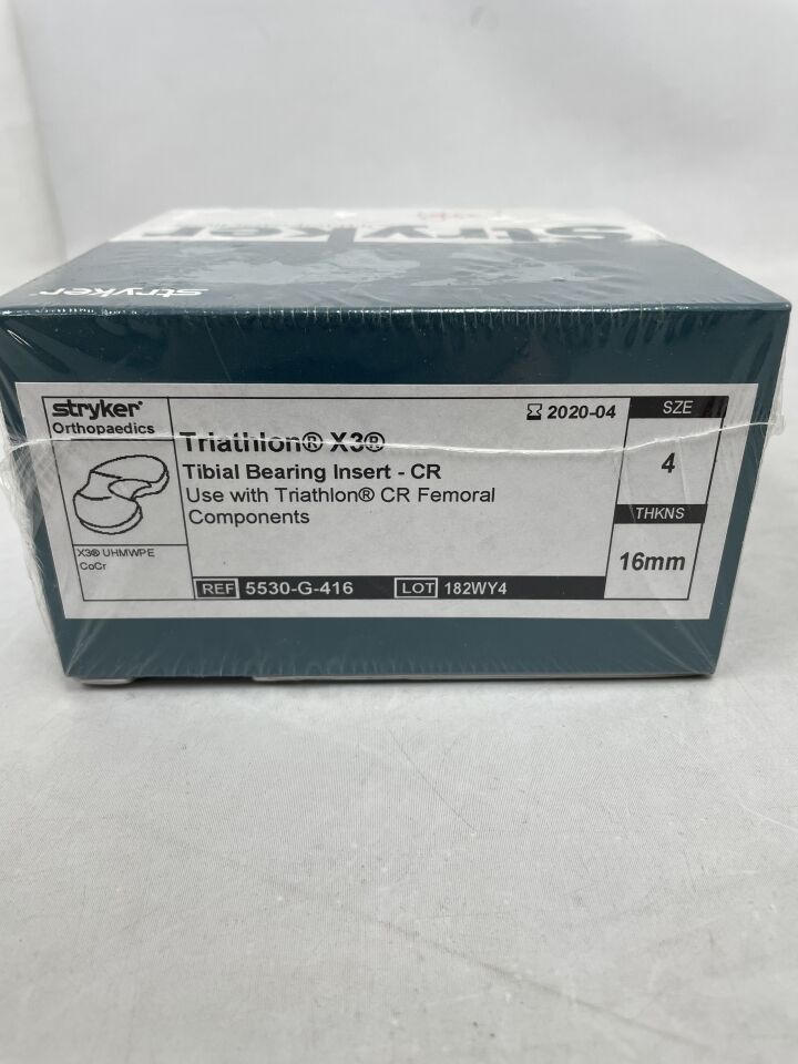 5530-G-416 - STRYKER - Triathlon X3 Tibial Bearing Insert-CR Size: 4, 16mm , (BX/1) - ( Expiry Date: 2020-04-30 )