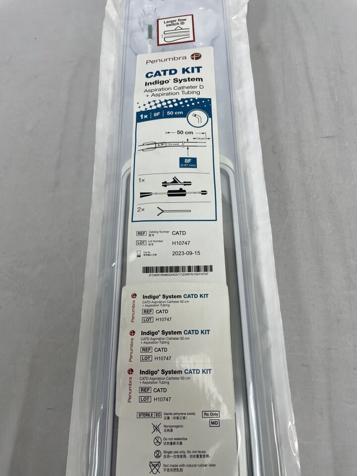 CATD - PENUMBRA - Indigo CAT D Aspiration Catheter + Tubing 8F x 50cm, (EA) - ( Expiry Date: 2023-09-15 )