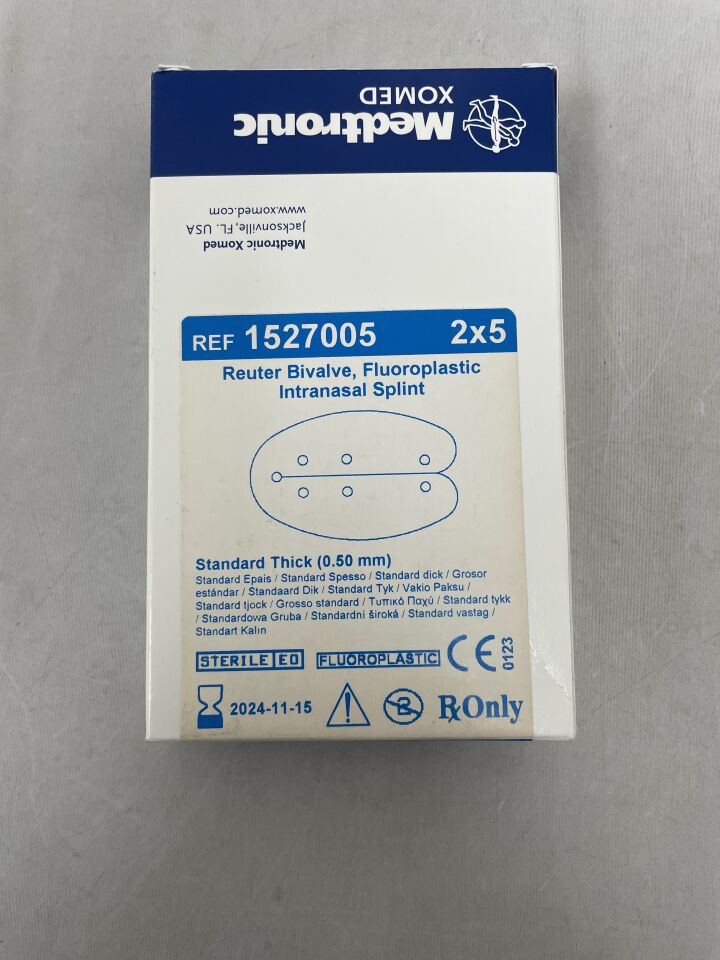 1527005 - MEDTRONIC - Reuter Bivalve FLPL Intranasal Splint, Thick 0.50mm (Paired), (BX/5) - ( Expiry Date: 2024-11-15 )