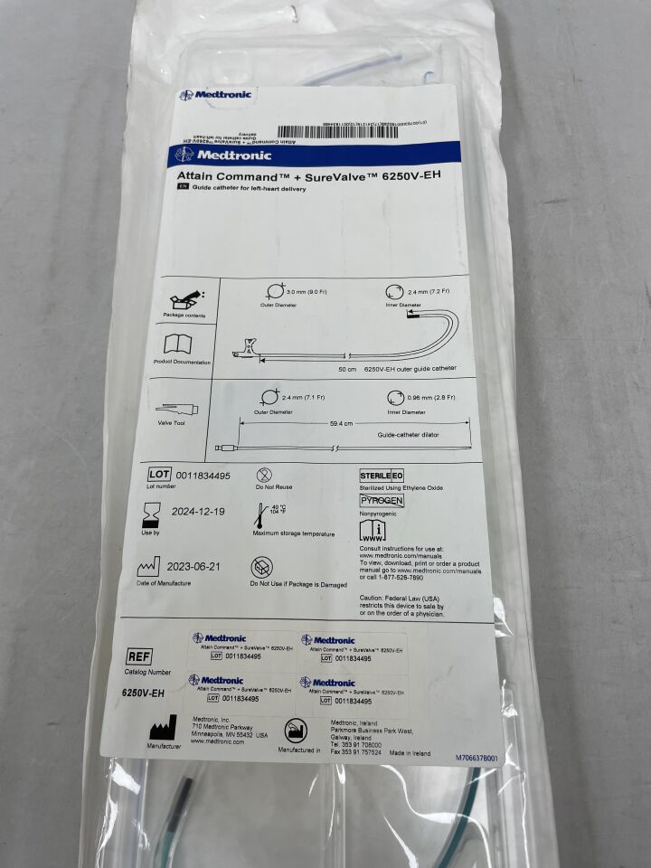 6250V-EH - MEDTRONIC - Attain Command + SureValve Guide Catheter for Left-Heart Delivery, (EA) - ( Expiry Date: 2024-12-19 )
