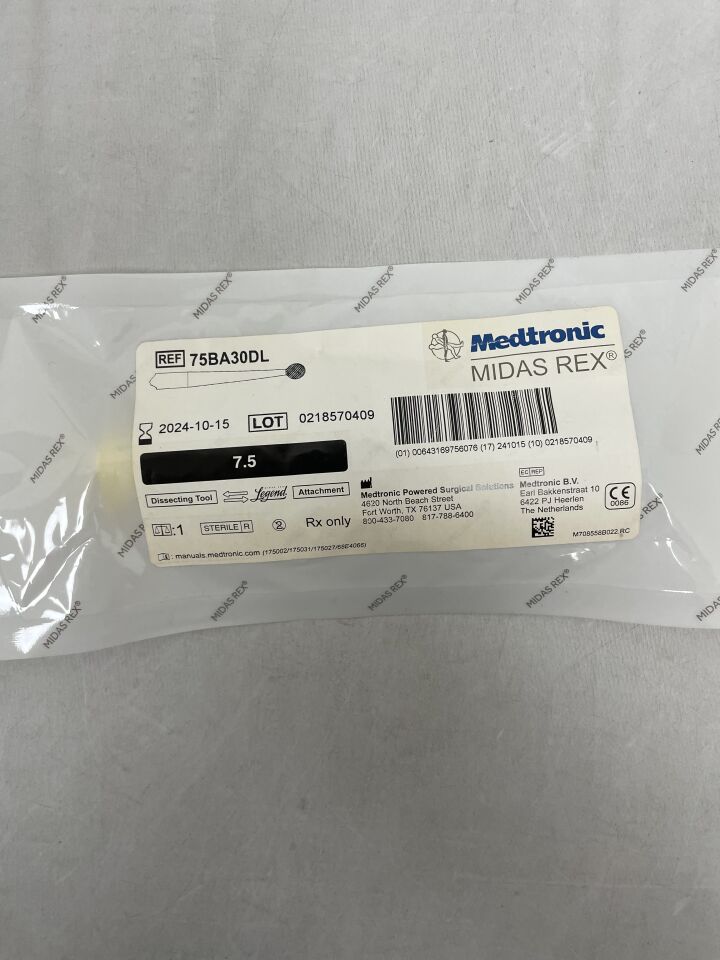75BA30DL - MEDTRONIC - Midas Rex Legend, Ball Diamond Long 7.5cm, 3mm, (EA) - ( Expiry Date: 2024-10-15 )