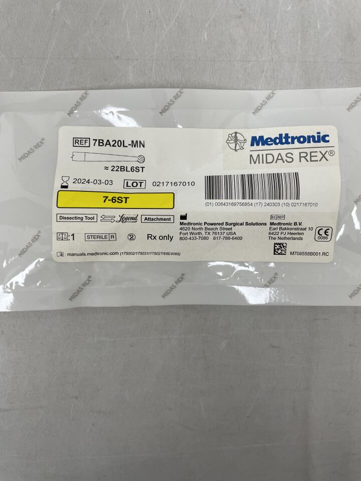 7BA20DL-MN - MEDTRONIC - Midas Rex Diamond Ball Long Cutting Burr, 2 mm Head Diameter, 7 cm Shaft Length, (EA) - ( Expiry Date: 2025-03-24 )