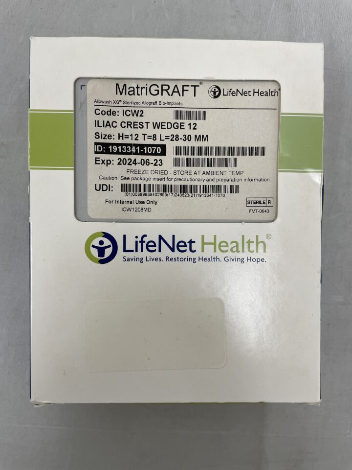 ICW2 - LIFENET HEALTH - ILIAC Crest Wedge 12, 28-30mm, (BX/1) - ( Expiry Date: 2024-06-23 )