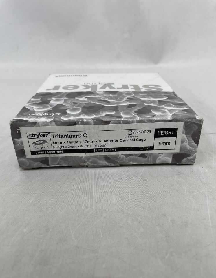 48987056 - STRYKER - Tritanium C Anterior Cervical Cage 5mm x 14mm x 17mm x 6 Degrees , ( BX/1 ) - ( Expiry Date : 2025-07-29 )