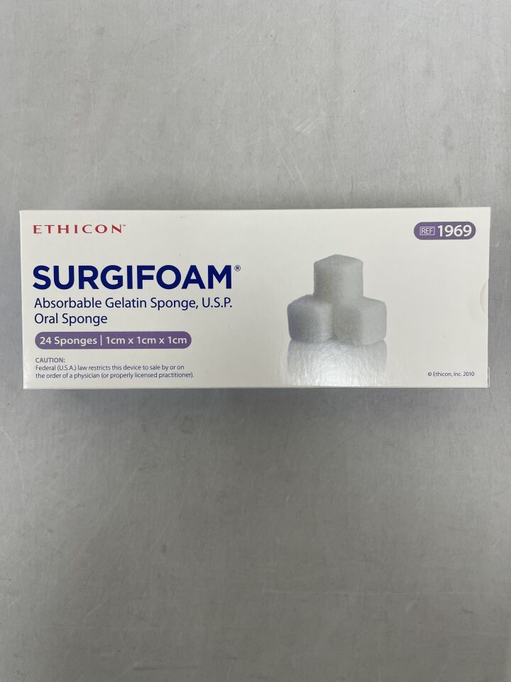 1969 - ETHICON - Surgifoam Hemostatic Gelatin Oral Sponge, (BX/24) - ( Expiry Date: 2025-03-03 )
