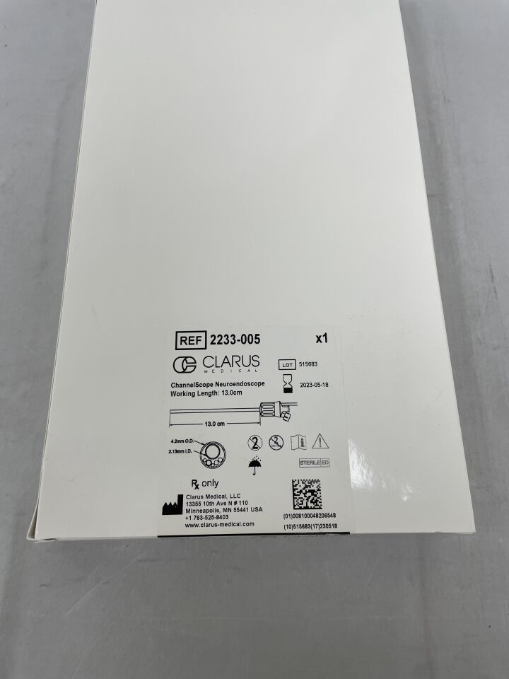 2233-005 - CLARUS MEDICAL - Channel Neuroendoscope High Resolution, 13cm, working channel diameter: 2.13mm, (BX/1) - ( Expiry Date: 2023-05-18 )