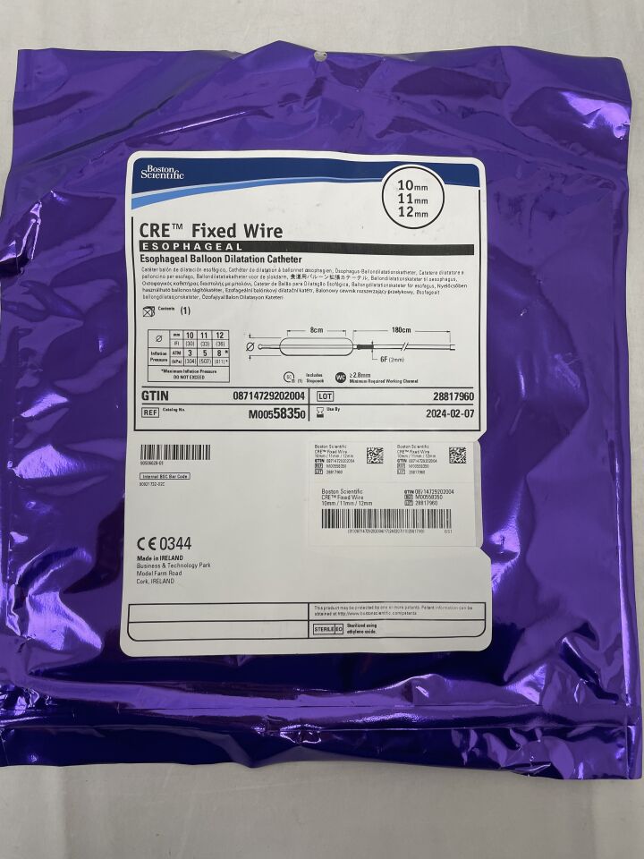 5835 - BOSTON SCIENTIFIC - CRE Fixed Wire Esophageal Balloon Dilatation Catheter, 10mm/11mm/12mm, (EA) - ( Expiry Date: 2024-02-07 )