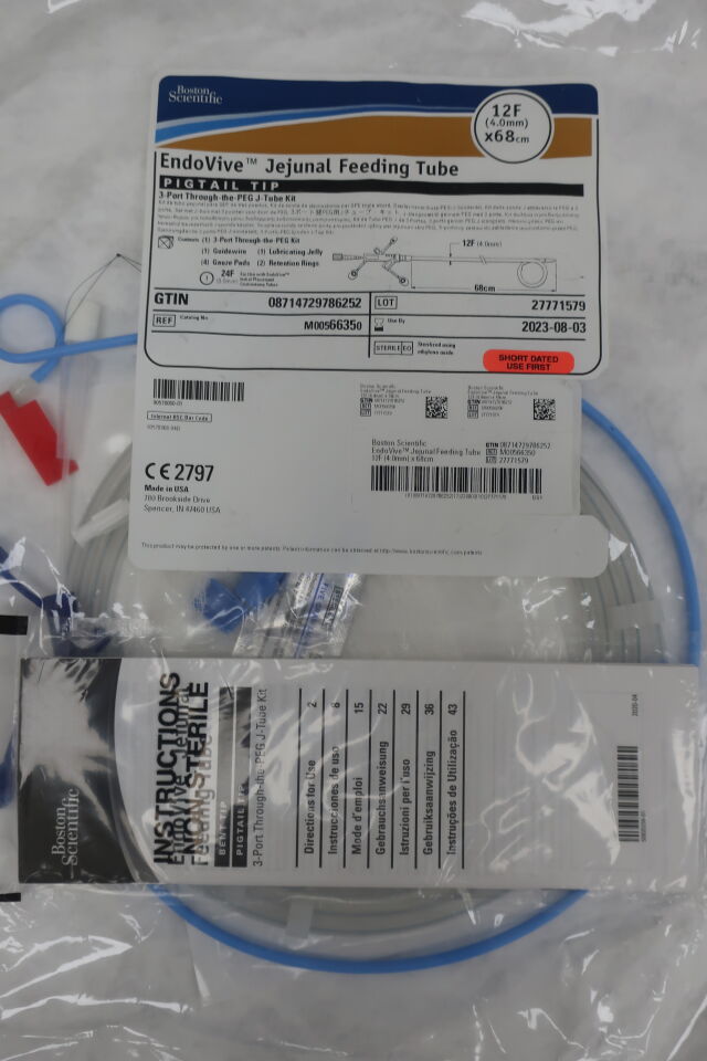 6632 - BOSTON SCIENTIFIC - Endovive Jenunal Feeding Tube Bent Tip 3-Port Through-the-PEG J-Tube Kit 8.5F / 68cm, (EA) - ( Expiry Date: 2024-08-07 )