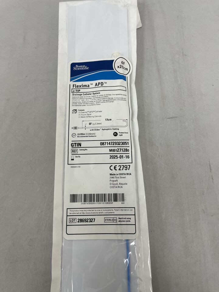 27128 - BOSTON SCIENTIFIC - Flexima APD Drainage Catheter System, J-Tip, 6F x 20cm, (EA) - ( Expiry Date: 2025-01-16 )