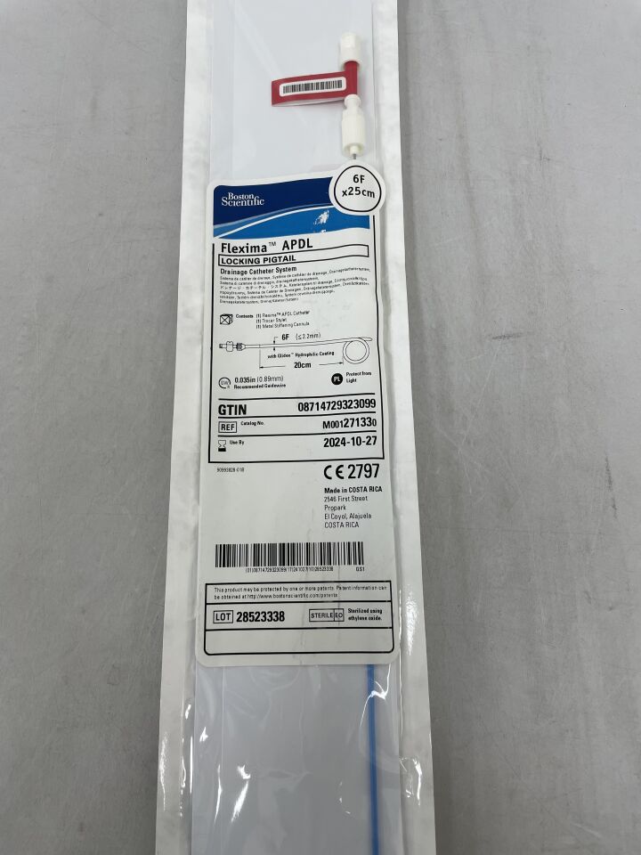 27133 - BOSTON SCIENTIFIC - Flexima APDL Locking Pigtail Drainage Catheter System, 6F x 25cm, (EA) - ( Expiry Date: 2024-10-27 )
