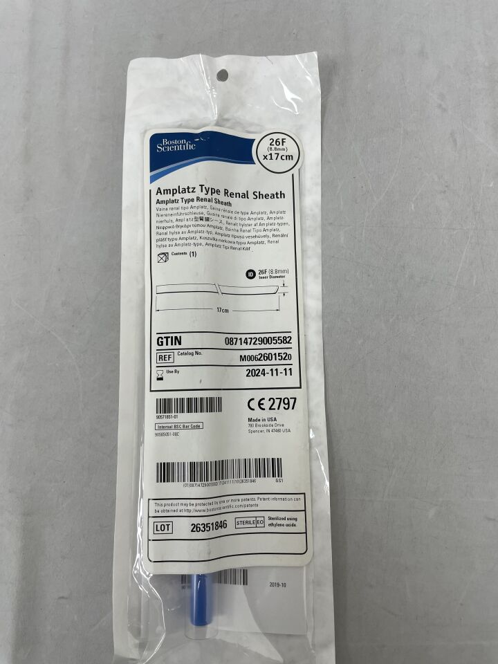 260152 - BOSTON SCIENTIFIC - Amplatz Type Renal Sheath 26F x 17cm, (EA) - ( Expiry Date: 2024-11-11 )