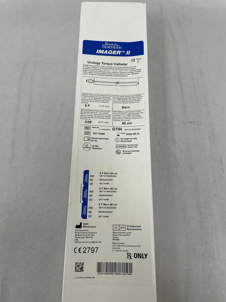 400303 - BOSTON SCIENTIFIC - Imager II Urology Torque Catheter Bern 5F x 65cm, (BX/5) - ( Expiry Date: 2024-08-31 )