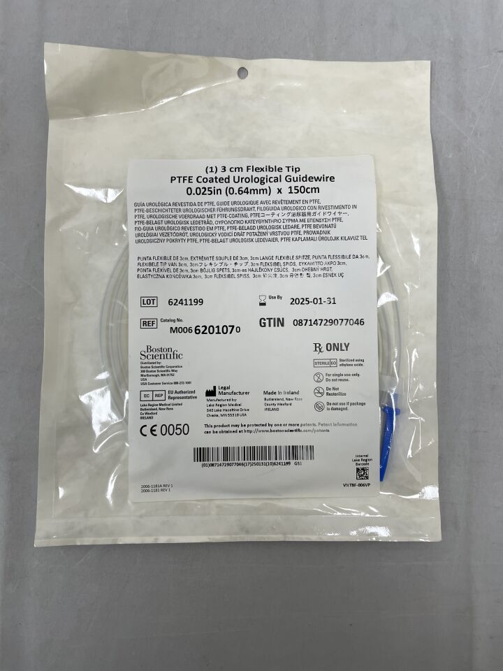 620107 - BOSTON SCIENTIFIC - PTFE Coated Urological Guidewire - Flexible Tip - .025" x 150cm
, () - ( Expiry Date: 2025-01-31 )