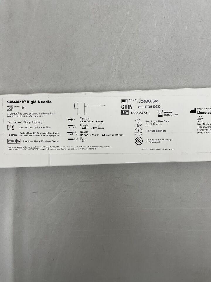890304 - BOSTON SCIENTIFIC - sidekick rigid needle, 21 ga, 14.6 in. size, (BX/1) - ( Expiry Date: 2023-04-19 )