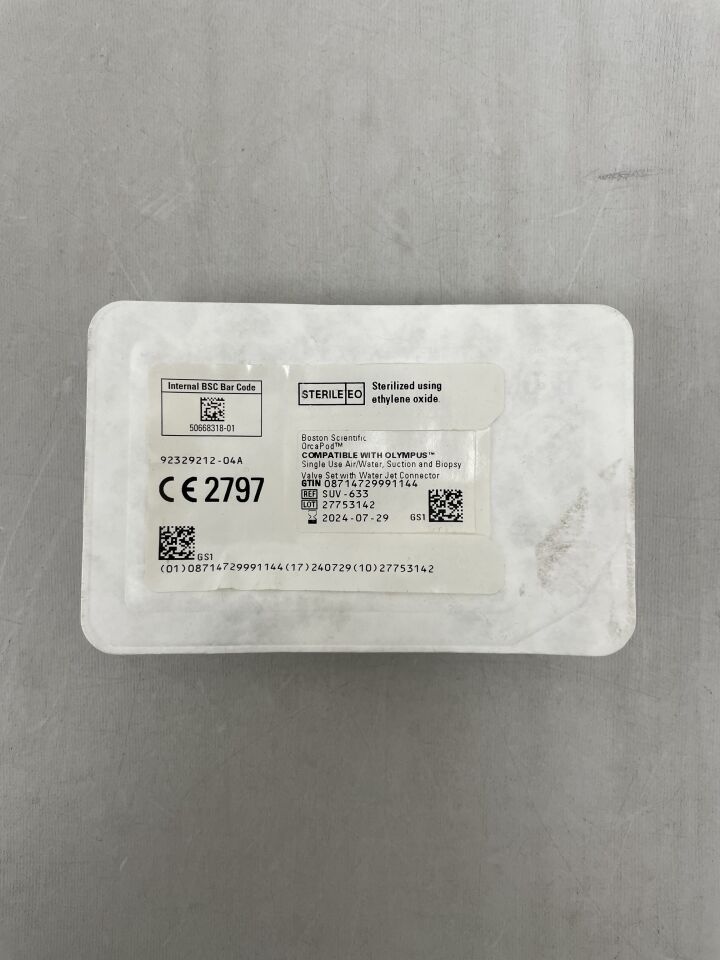 SUV-633 - BOSTON SCIENTIFIC - OrcaPod, Air/Water, Suction and Biopsy Valve Set with Water Jet Connector, (EA) - ( Expiry Date: 2024-07-29 )