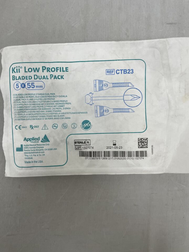 СТВ23 - APPLIED MEDICAL RESOURCES - KII Low Profile Bladed Dual Pack, 5 x 55mm, (EA) - ( Expiry Date: 2021-05-23 )