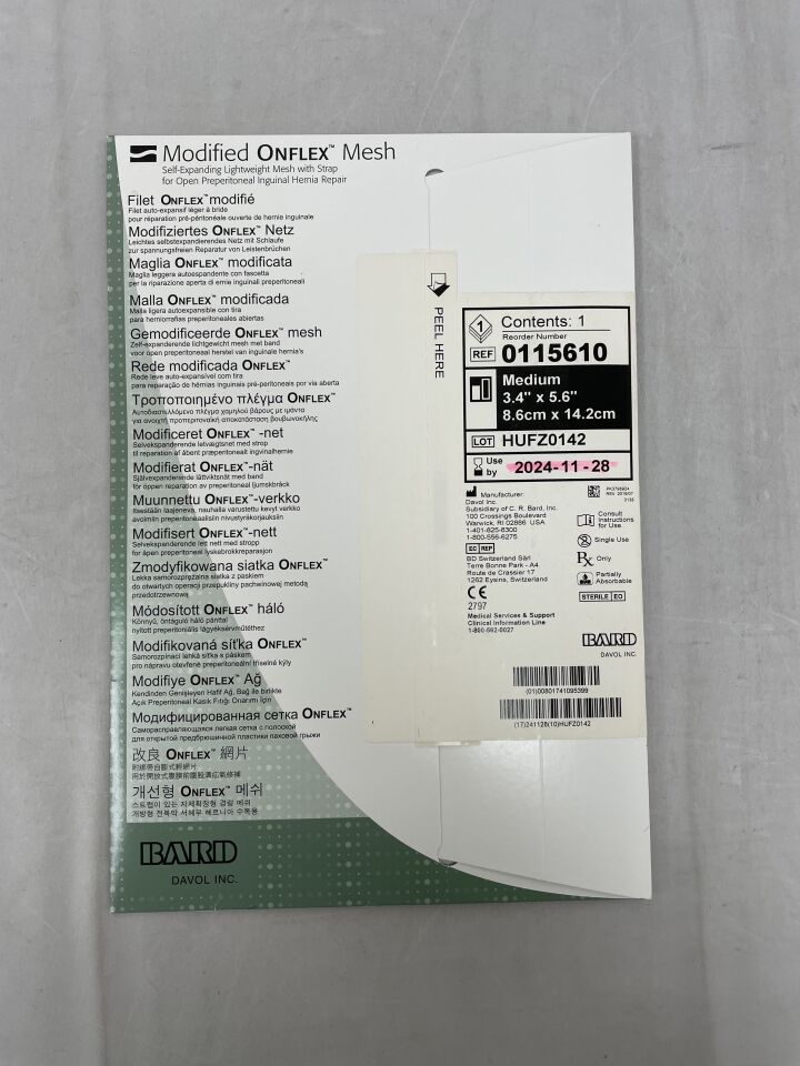 115610 - BARD - Modified OnFlex Mesh, Medium 8.6cm x 14.2cm, (BX/1) - ( Expiry Date: 2024-11-28 )