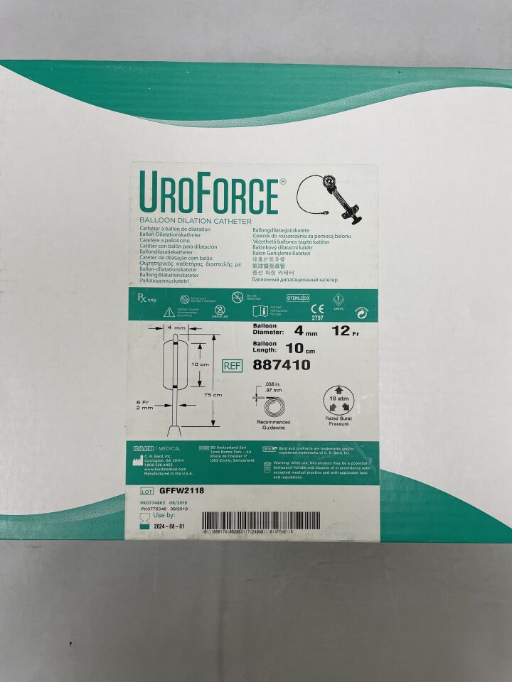 887410 - BARD - UroForce Balloon Dilation Catheter 12Fr x 4mm x 10cm (Kit), (BX/1) - ( Expiry Date: 2024-08-01 )