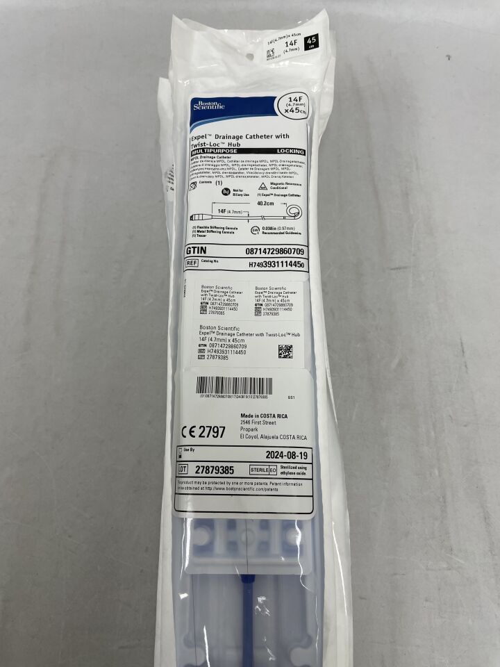 393111445 - BOSTON SCIENTIFIC - Expel Drainage Catheter with Twist-Loc Hub - Multipurpose - 14Fr x 45cm, (EA) - ( Expiry Date: 2024-08-19 )