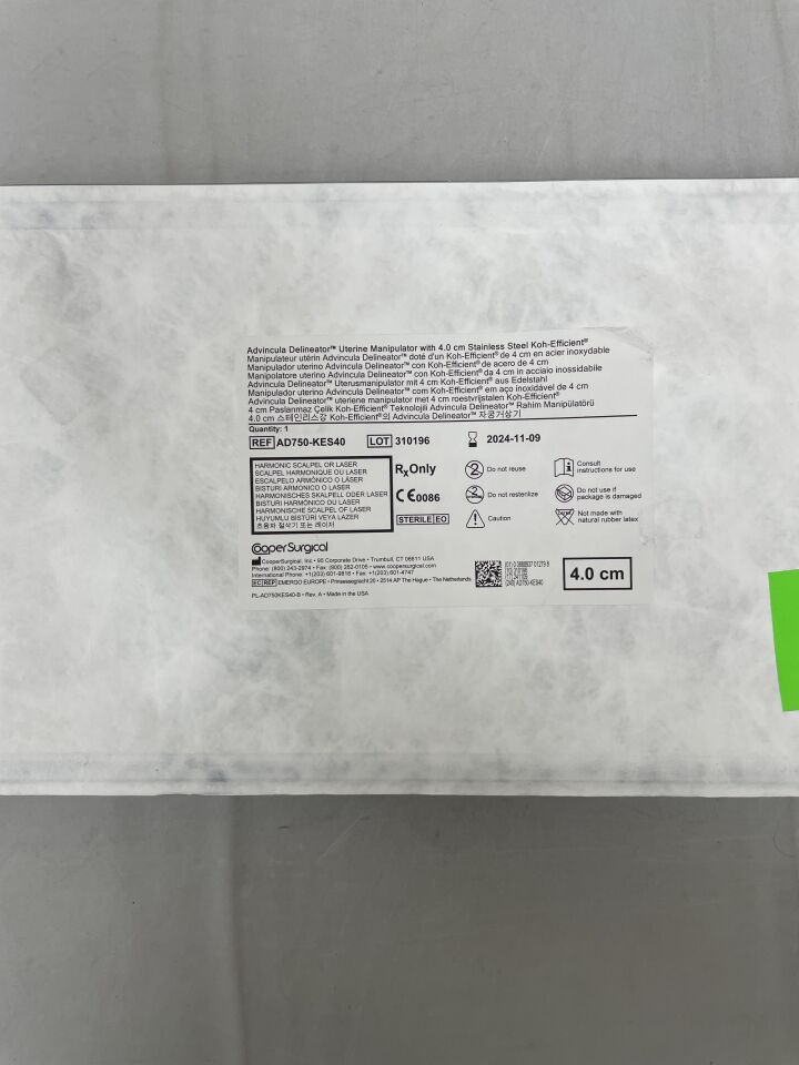 AD750-KES40 - COOPER SURGICAL - Advincula Delineator Uterine Manipulator with 4.0cm Stainless Steel Koh-Effcient, (EA) - ( Expiry Date: 2024-11-09 )