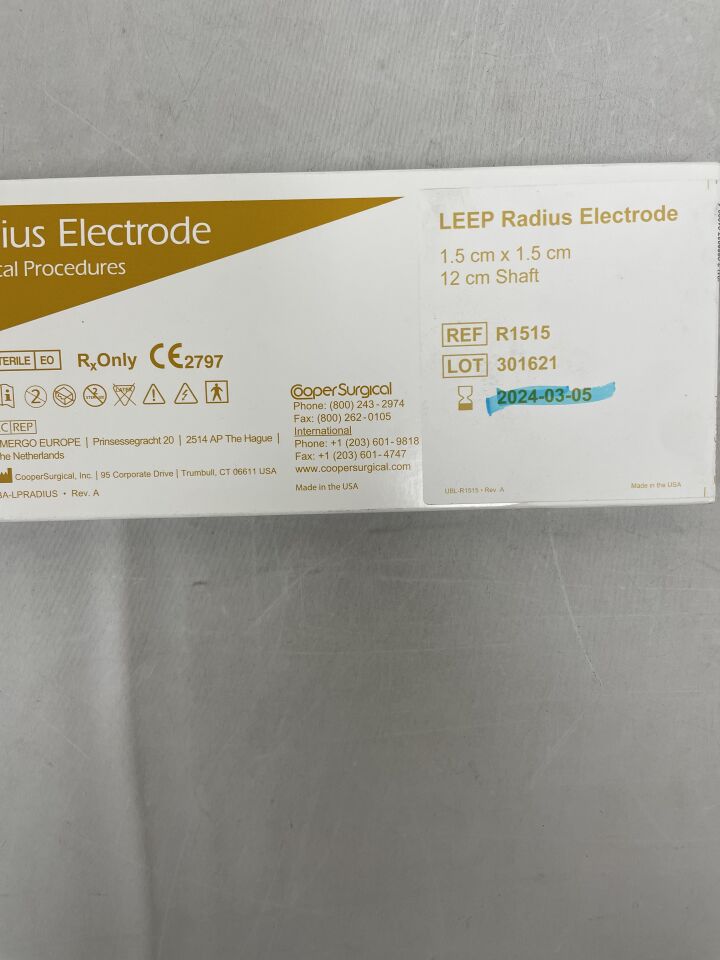 R1515 - COOPER SURGICAL - LEEP Medium Radius Loop Electrode 1.5cm x 1.5cm, (BX/5) - ( Expiry Date: 2024-03-05 )