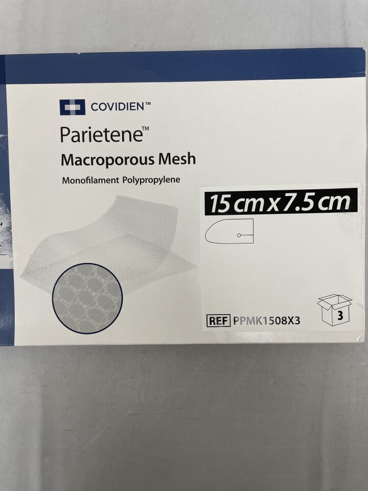PPMK1508X3 - COVIDIEN - Parietene Keyhole Monofilament Macroporous Mesh, 15 x 7.5 cm, (BX/3) - ( Expiry Date: 2025-02-28 )