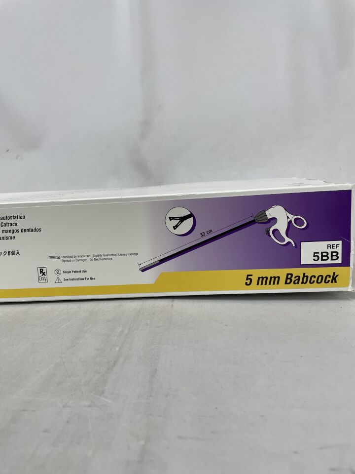 5BB - ETHICON - ENDOPATH 5 mm Babcocks with Ratchet Handle, (BX/6) - ( Expiry Date: 2024-11-30 )