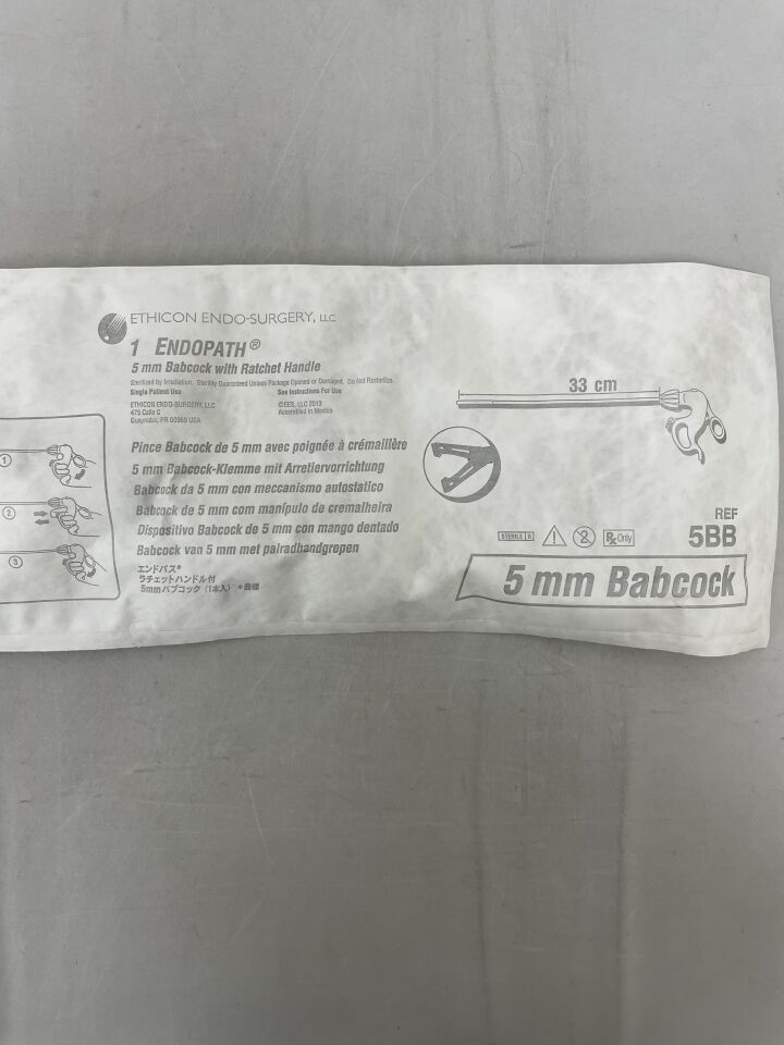 5BB - ETHICON - ENDOPATH 5 mm Babcocks with Ratchet Handle, (EA) - ( Expiry Date: 2024-12-31 )