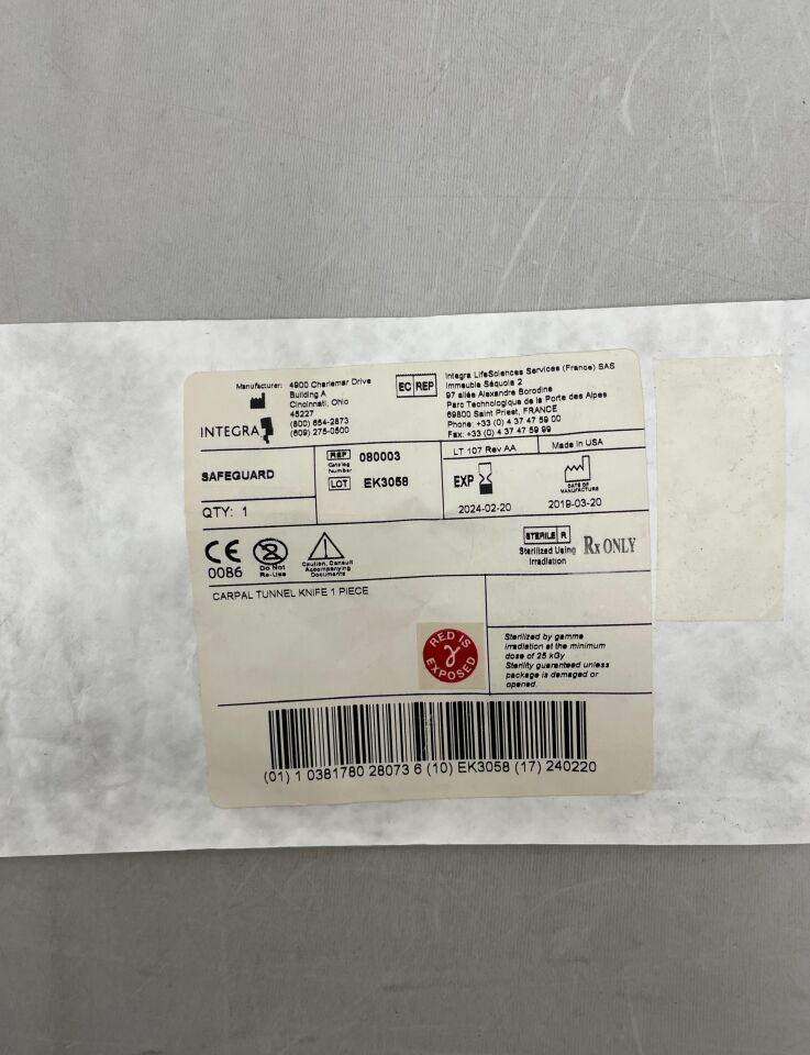 80003 - INTEGRA - Carpal tunnel Knife, 1 Piece, (EA) - ( Expiry Date: 2024-02-20 )
