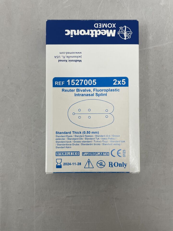 1527005 - MEDTRONIC - Reuter Bivalve FLPL Intranasal Splint, Thick 0.50mm (Paired), (BX/5) - ( Expiry Date: 2024-11-28 )