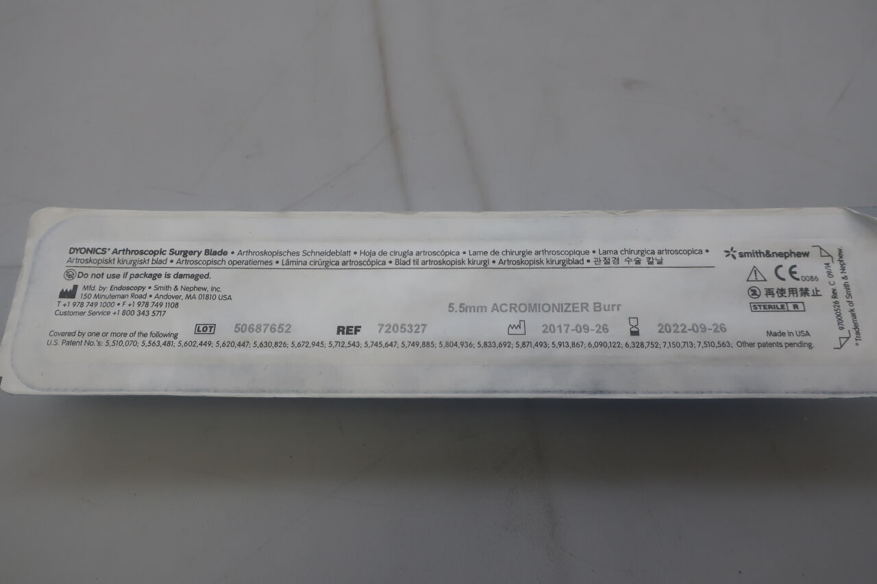 7205327 - SMITH & NEPHEW - Dyonics Wide Mouth Straight Acromionizer Burr, 5.5 mm dia., Brown Latch, (EA) - ( Expiry Date: 2024-07-31 )