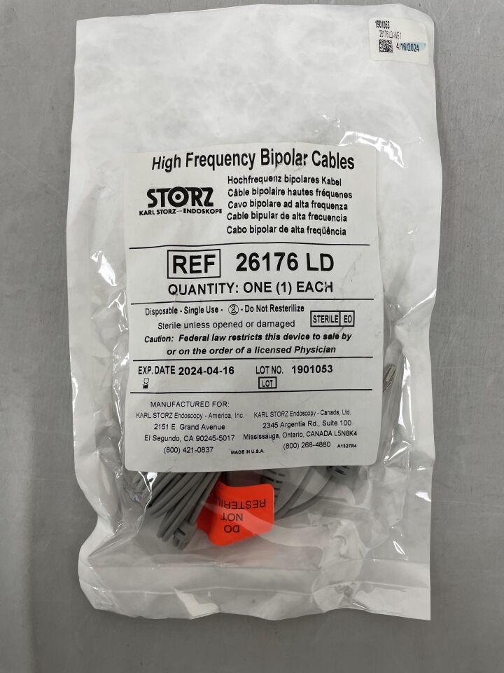 26176LD - STORZ - LD High Frequency Bipolar Cables, (EA) - ( Expiry Date: 2024-04-16 )