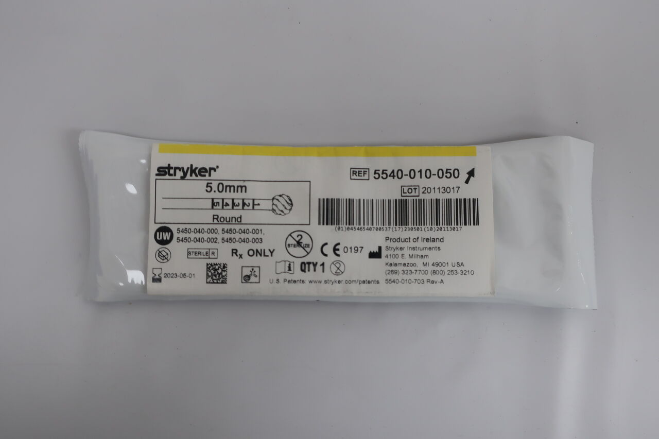 5540-010-050 - STRYKER - Round Fluted Burr, 5 mm Head Diameter, (EA) - ( Expiry Date: 2024-10-01 )