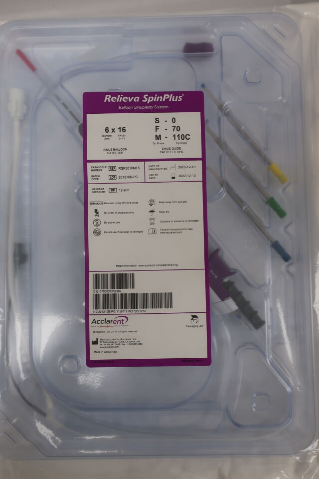 RSP0616MFS - ACCLARENT - RELIEVA SPINPLUS BALLOON SINUPLASTY SYSTEM, 6x16 3 GUIDE KIT, () - ( Expiry Date: 2025-01-10 )