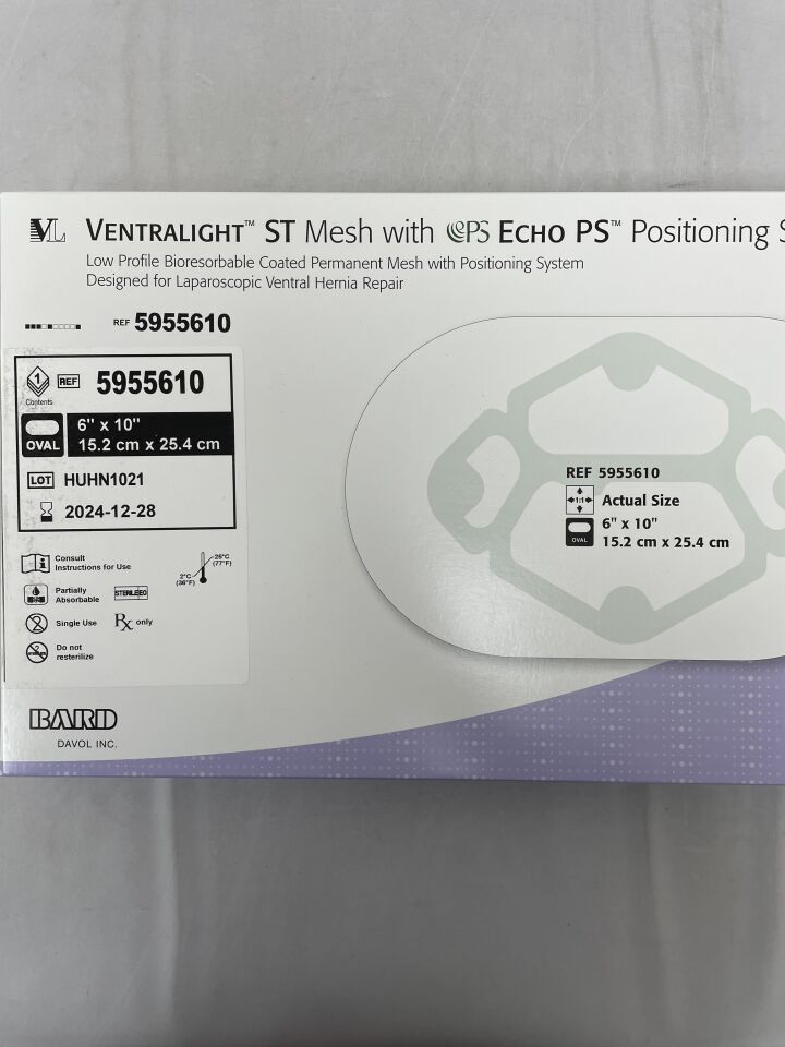 5955610 - BARD - Ventralight ST Mesh With Echo Positioning System, 15.2cm x 25.4cm, (BX/1) - ( Expiry Date: 2024-12-28 )