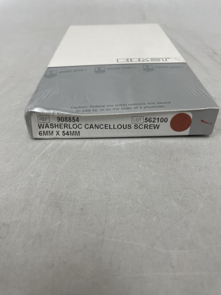 908854 - BIOMET - Ti Cancellous Screw, WasherLoc 6mm x 54mm, (BX/1) - ( Expiry Date: 2024-01-01 )