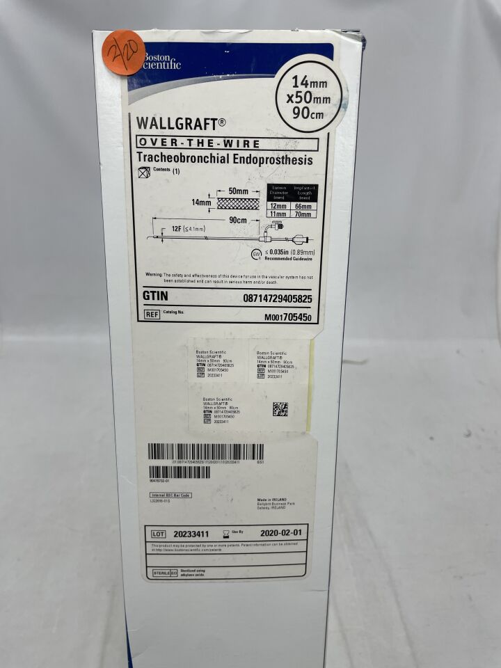 70545 - BOSTON SCIENTIFIC - WALLGRAFT OTW Tracheobronchial Endoprosthesis - 14mm x 50mm x 90cm, (BX/1) - ( Expiry Date: 2020-02-01 )