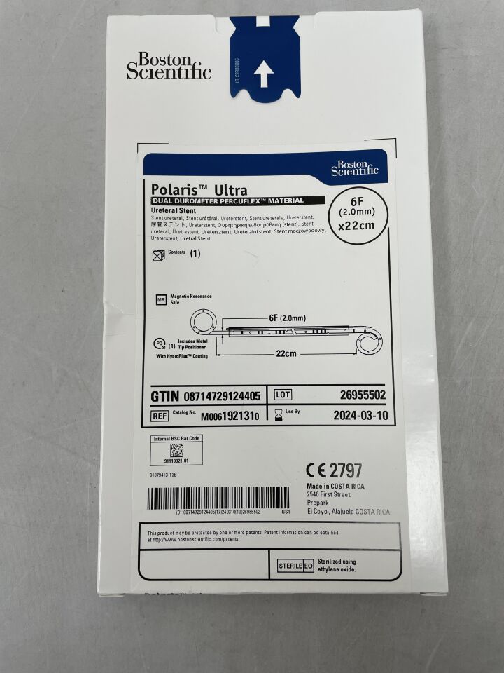 192131 - BOSTON SCIENTIFIC - Polaris Ultra Ureteral Stent - Dual Durometer Percuflex Material - 6Fr x 22cm, (BX/1) - ( Expiry Date: 2024-03-10 )