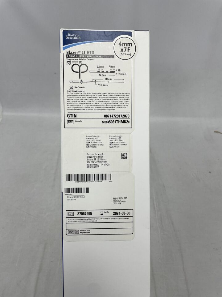 5031THMK2 - BOSTON SCIENTIFIC - Blazer II HTD Temperature Ablation Catheter - 2.5mm - Large Curve/MED Distal - 7Fr x 4mm, (BX/1) - ( Expiry Date: 2024-03-30 )