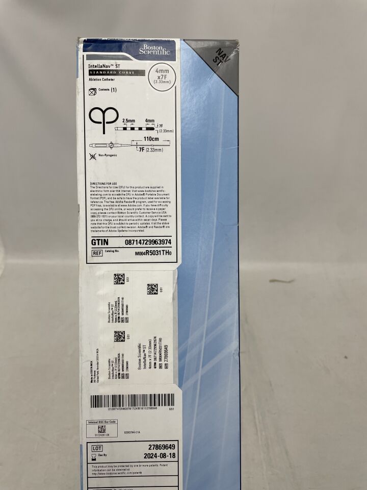 R5031TH - BOSTON SCIENTIFIC - IntellaNav ST Ablation Catheter - 2.5mm - Standard Curve - 7Fr x 4mm, (BX/1) - ( Expiry Date: 2024-08-18 )