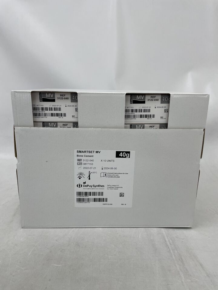 3122-040 - DEPUY - Smartset MV Medium Viscosity Bone Cement, 40 g, (BX/10) - ( Expiry Date: 2024-06-30 )