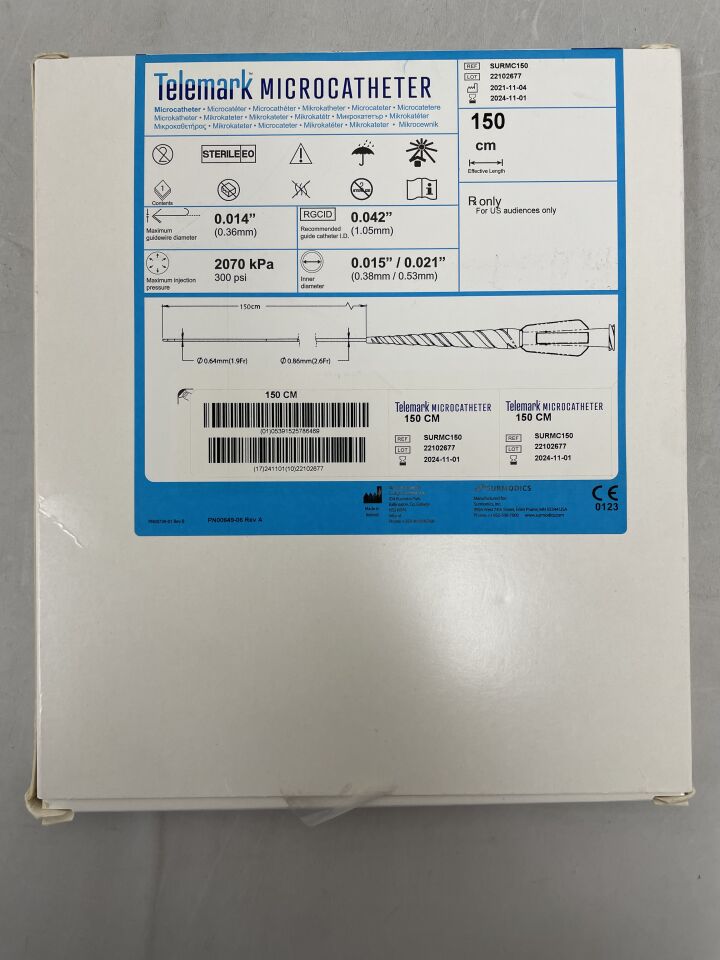 SURMC150 - SURMODICS - Telemark Microcatheter - 1.9Fr/2.6Fr x 150cm, (BX/1) - ( Expiry Date: 2024-11-01 )